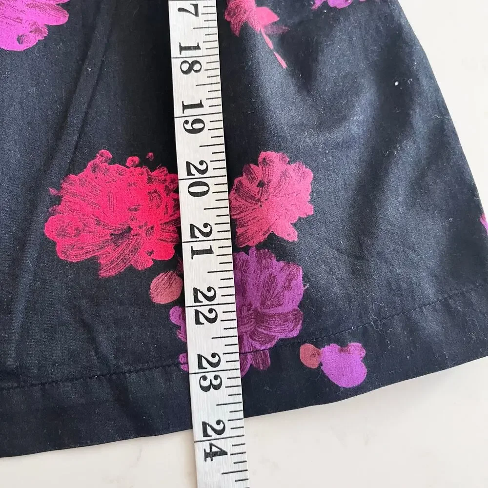 Gap Kids Girls Sleeveless Crew-Neck Cotton Dress Black Pink Floral 6-7